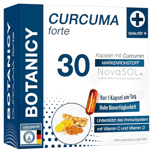 curcuma forte kapseln - 30 hochdosierte mit novasol curcumin, vitamine c und d