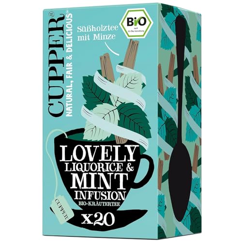 cupper bio kräutertee lovely liquorice & mint oder skinni vanilli 20 beutel