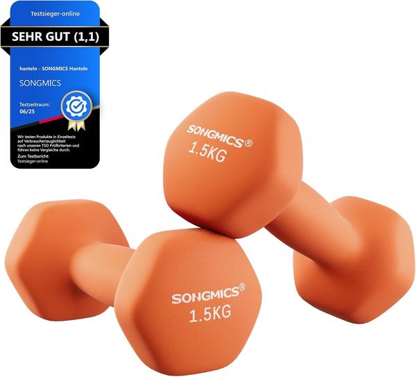 SONGMICS Kurzhanteln 2er Set Hexagon Neopren Krafttraining Fitness Workout Zuhause