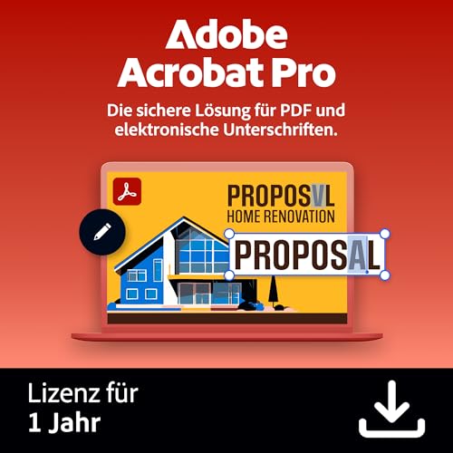 Produktbild: adobe acrobat pro digital download für pc und mac, 1 jahr lizenz