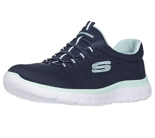 skechers damen sneaker summits navy mesh aqua trim größe 35,5