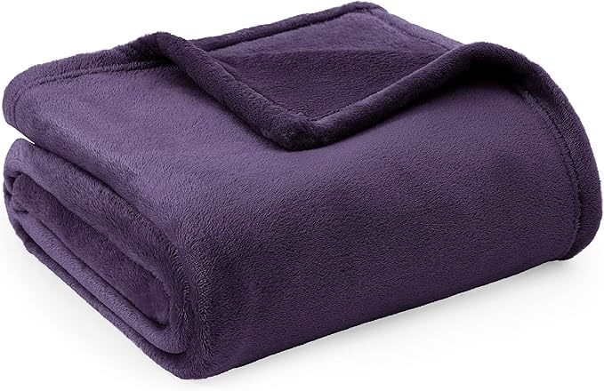 BEDSURE Flauschige Fleecedecke 150x200cm Violett, warme Sofadecke XL
