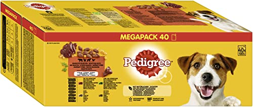 pedigree hundenassfutter gemischte selektion 40 portionsbeutel 40x100g gelee rind huhn lamm geflügel