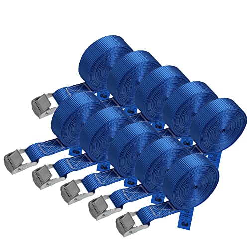 Produktbild: Zurrgurt 250 kg DIN EN 12195-2 2,5 cm x 6 m, 10er Pack Klemmverschluss