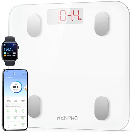 renpho bluetooth körperfettwaage, digitale waage mit sensoren, 180 kg/400 lbs