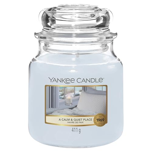 yankee candle duftkerze mittelgroß im glas, a calm & quiet place, bis 75 stunden