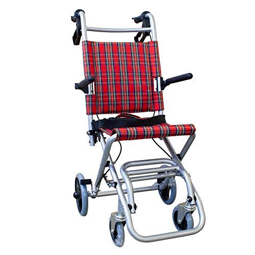 Mobiclinic Neptuno Faltbarer Transitrollstuhl Aluminium leicht mit Transporttasche Rot