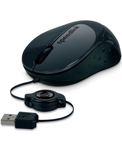 Speedlink BEENIE Mobile Mouse kabelgebunden USB, leiser Klick, schwarz, kompakt