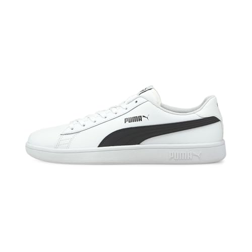 puma smash v2 l low-top sneakers unisex in weiß-schwarz, 44.5 eu