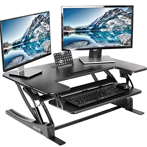 vivo höhenverstellbarer 36 zoll stand up desk converter für dual monitor riser