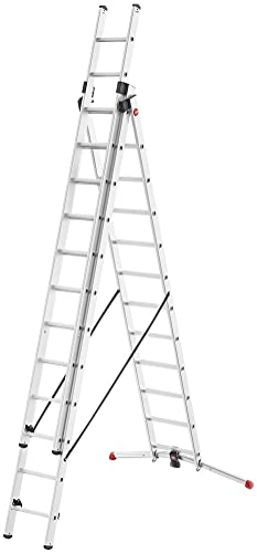 Hailo alu-kombileiter s100, 3x12 sprossen, belastbar bis 150 kg, lot-system