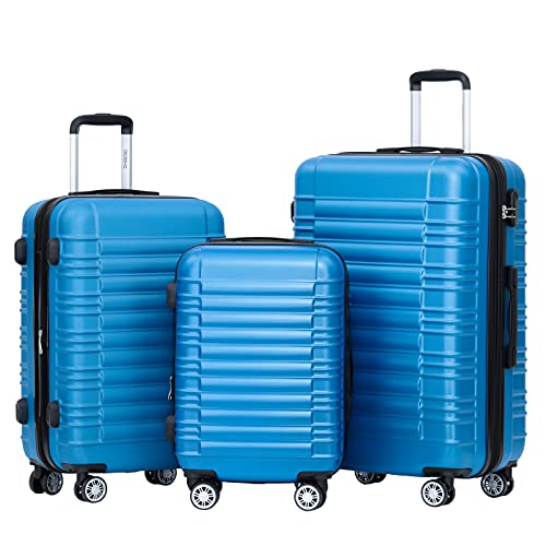 beibye hartschalen koffer trolley set mit zwillingsrollen türkis 3-teilig