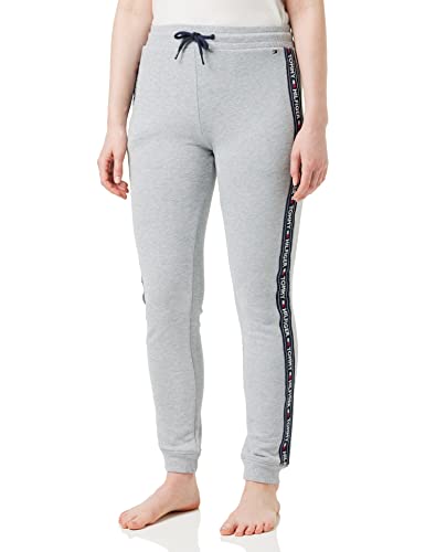 tommy hilfiger damen joggingshose sweatpants grau heather lang, xs