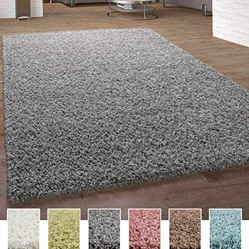 paco home shaggy teppich hochflor grau langflor 140x200 cm uni pastellfarben