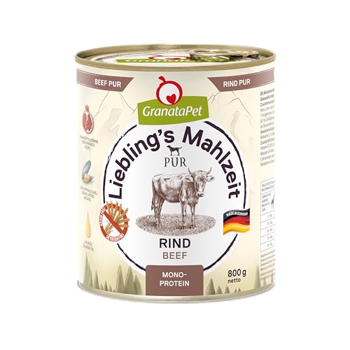 granatapet hundefutter nassfutter rind pur getreidefrei 6 x 800 g