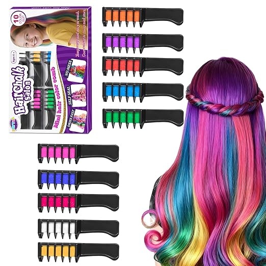 haarkreide kamm 10pcs temporäre haarfarbe creme battop geschenke für mädchen 4-11 jahre