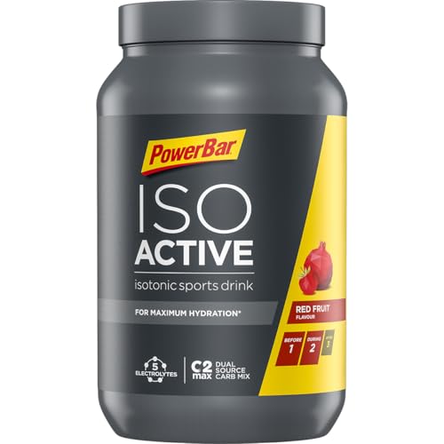 isotonisches sportgetränk powerbar isoactive rotfrucht 1320g 5 elektrolyte