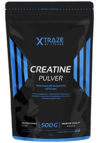 creatin monohydrat pulver 500 g, vegan, 100% rein, natürliches supplement, made in germany