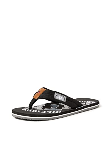 tommy hilfiger herren flip flops sandalen badenschuhe schwarz 45