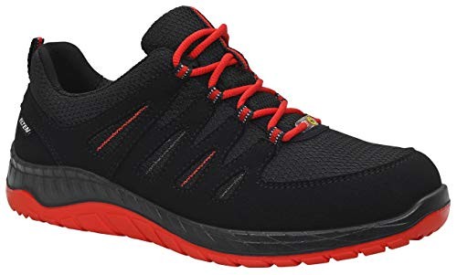 ELTEN MADDOX Low ESD S3 Sicherheitsschuhe, Schwarz/Rot, Größe 41, Unisex