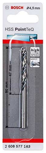 Bosch Professional HSS Spiralbohrer PointTeQ 4,5 x 47 x 80 mm für Metall