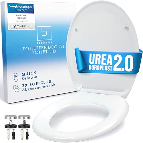 Produktbild: benkstein toilettendeckel oval weiß mit absenkautomatik und quick-release