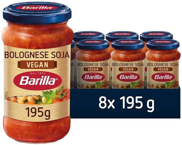 barilla bolognese pastasauce vegan 8er pack 195g ab 20,13