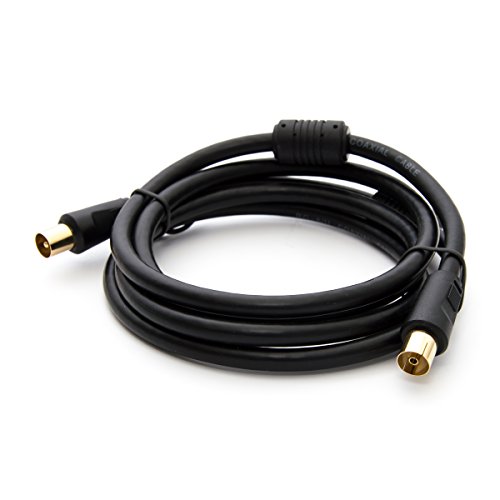 tv antenne kabel coaxial iec verbindungskabel mit stromfilter hdtv 4k schwarz