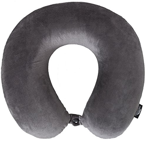 memow reisehalskissen aus memory foam grau, nackenstütze für unterwegs