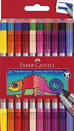 faber-castell filzstifte set 20-teilig doppelfasermaler für kinder erwachsene