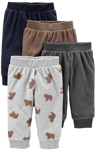 fleece hosen unisex baby 4er pack von simple joys by carter's braun grau blau 0 monate