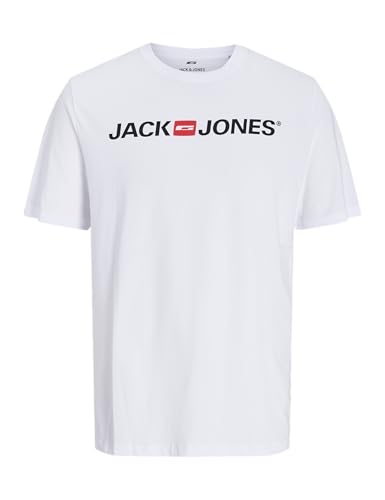 jack & jones t-shirt logo weiß 100% baumwolle xs bis xxl