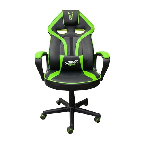 woxter stinger station alien gaming stuhl grün, verstellbare armlehnen, lendenkissen