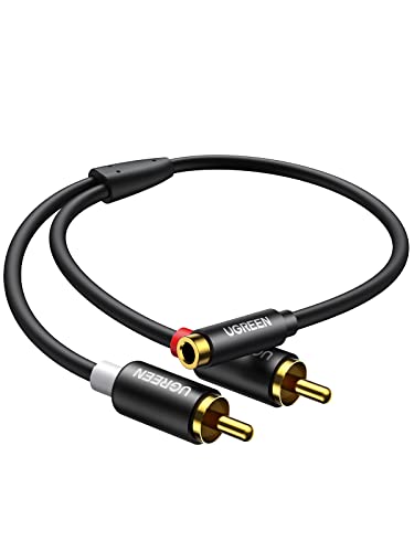 ugreen rca adapter 3.5 mm stecker auf zwei rca male 25 cm metallgehäuse