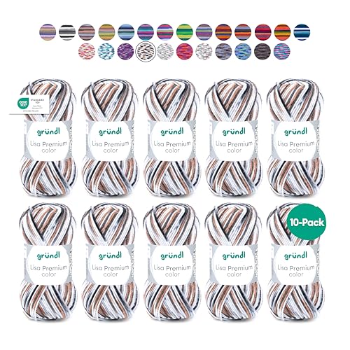 Gründl wolle lisa color - strickgarn mit farbverlauf - 10 knäuel  50 g / 133 m
