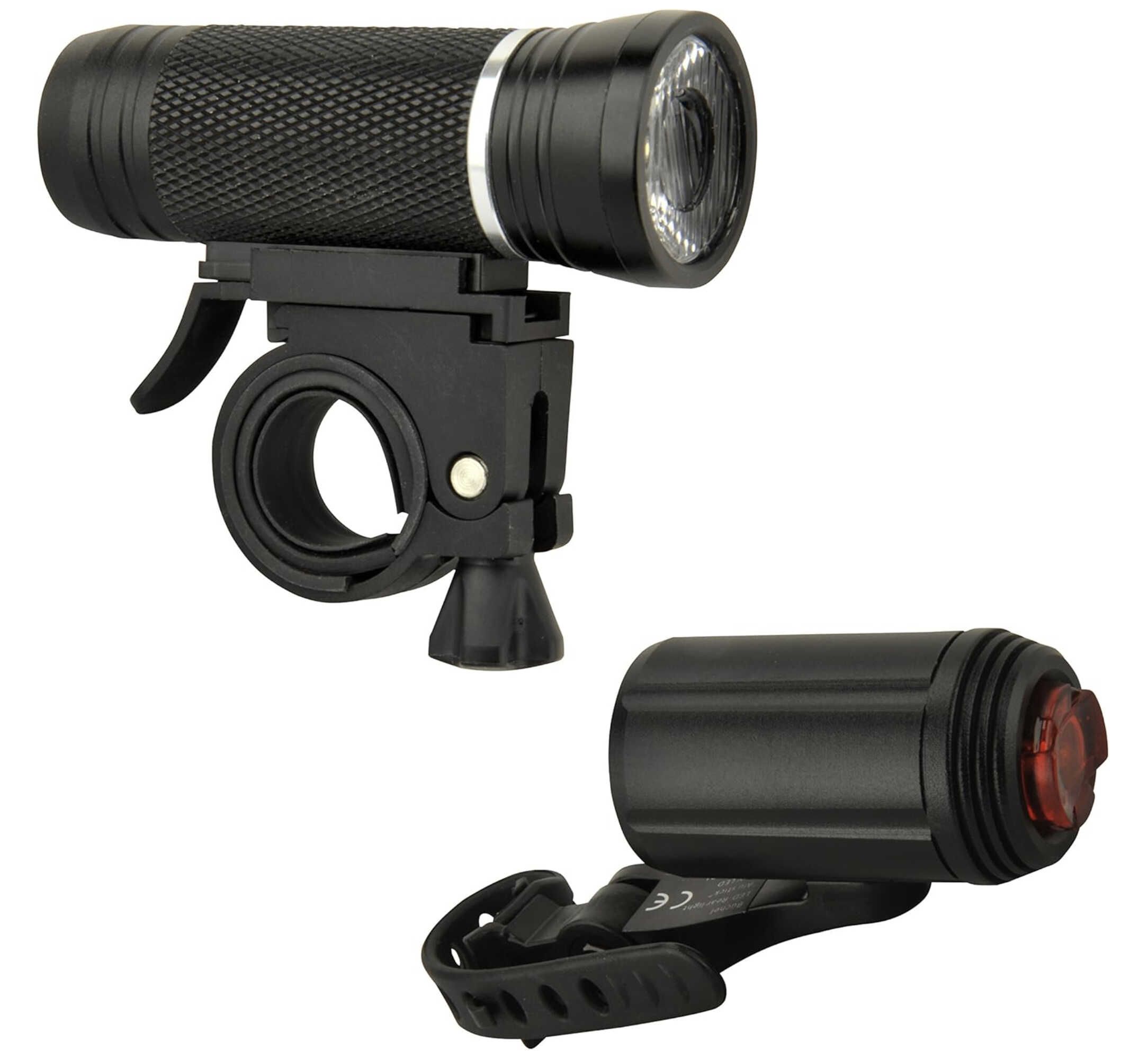 fischer fahrrad beleuchtungsset 30/15 lux, front- und rückleuchte, spritzwassergeschützt