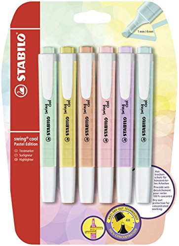 textmarker stabilo swing cool pastel 6er pack 6 farben