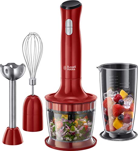 russell hobbs stabmixer 3-in-1 pürierstab zerkleinerer mixeraufsatz rot 24700-56