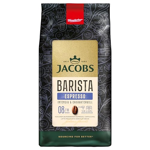 jacobs barista espresso kaffeebohnen 1kg, kräftig, arabica & robusta, intensität 8/10