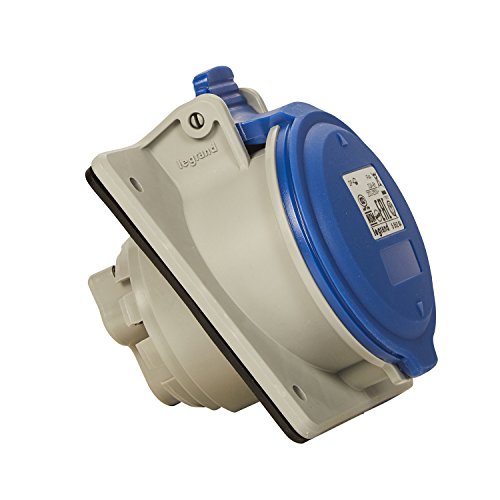 CEE 32A Anbausteckdose 3-polig 230V/32A IP44 IK09 Neigungswinkel 15 Grad blau legrand