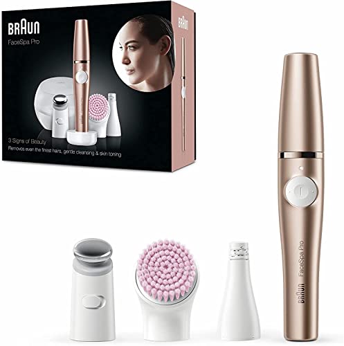 braun facespa pro beauty set mit gesichtsepilierer, gesichtsreinigungsbürste, aufbewahrungsbox, se921