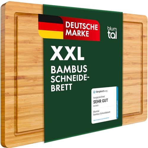 blumtal holzschneidebrett bambus XXL 45x30x2cm antibakteriell mit saftrille