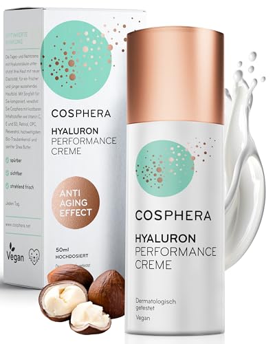hyaluron creme 50 ml von cosphera - vegane anti-falten feuchtigkeit für gesicht, hals, dekollet