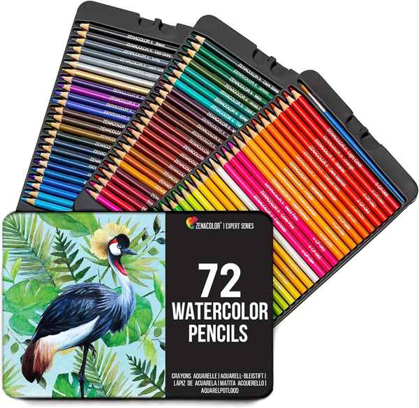 aquarellstifte set 72 - zenacolor wasservermalbar malstifte mit metalletui