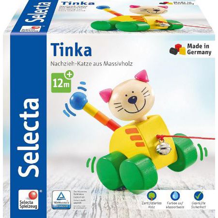 Selecta Tinka Nachziehspielzeug Katze aus Holz für 10,99