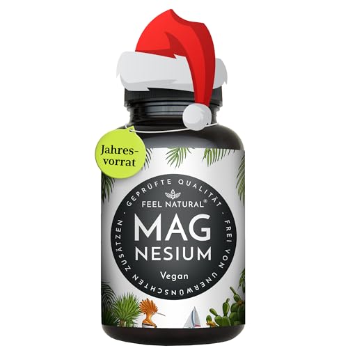 magnesium kapseln 664mg - 400mg elementares magnesium - 365 stück vegan, laborgeprüft