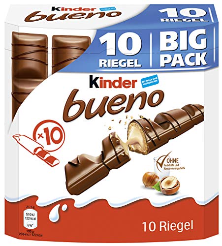 kinder bueno big pack  schokoriegel mit milk-hazelnut-cream, 10 x 21,5 g