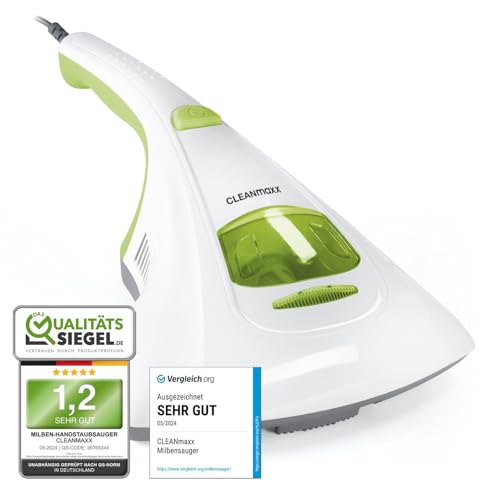 CLEANmaxx milben hand-staubsauger mit uv-c-licht, effektiv für allergiker, matratzen