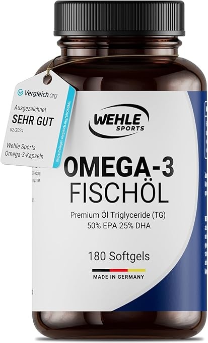 Produktbild: Hochdosierte Omega 3 Kapseln 2000mg - 1000mg EPA & 500mg DHA, rein aus Fischöl