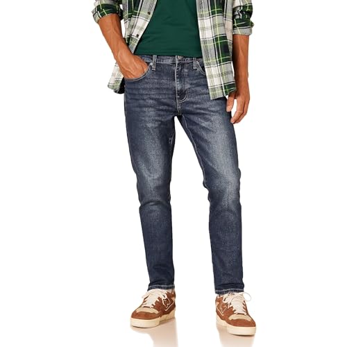herren slim-fit jeans von amazon essentials, dunkle waschung, 32W / 34L